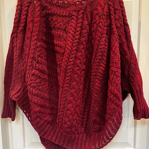 Anthropologie "Angel of the North" Cable Knit Poncho
